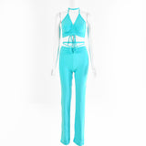 X00567M Autumn new women's wear New women's sexy tie with strapless stretch pantsuit