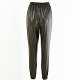 X00576M 2021 autumn woman winter new sexy tight height PU small foot leather trousers