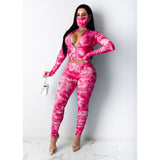 X00813M Phoenix long sleeve button sexy casual two-piece Tuck tie-dye leisure sports two - piece set