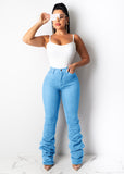 X00185L Phoenix Hot style new arrival women pants+Classic stacked denim pants