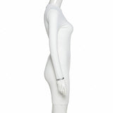 Summer 2021 new women's long-sleeved monogrammed slim dress with half-open collar