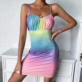 tie-dye maxi sexy dress women