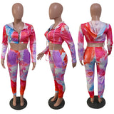 X00381L Phoenix New arrival sport women two-piece set+Fashionable printed long sleeve two-piece set