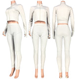 X00740L Hot style ladies two-piece set+ Fashion stand collar sexy tight sport two-piece set