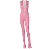 autumn new Hot sales of high-waisted buttock print sports fitness jumpsuits