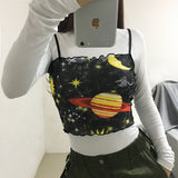 X00468S 2021 summer Digital print flower and wood ear sling T-shirt vest