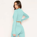 X00819M Phoenix 2021 Autumn long sleeve zipper stand collar jacket hip lift leggings suit yoga suit