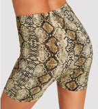 Fashion Leopard Print Women Snake Skin Fitness Summer Lady High Waist Casual Biker Shorts