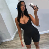 2020 hot sale women jumpsuit Fashionable sexy tight v-neck bodysuit