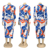 Phoenix 2020 Foreign Trade Autumn/winter casual fashion printed dresses for women