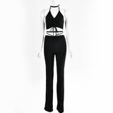 X00567M Autumn new women's wear New women's sexy tie with strapless stretch pantsuit