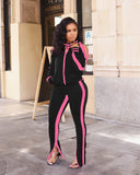 2021 autumn Sports fashion two-piece suit Beauty women's shoulder sport two - piece fashion selling suit