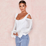 X00153S 2021 hot sell gauze see-through ruffled edge long sleeve argyle shirt spliced women