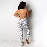 2020 New Bow Animal Print fitness yoga wear Tracksuit Women Cropped Tops Sports Set Stretch Pants Romper Jumpsuits