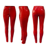 X00640L Stylish hot sale women pants + Sexy glossy PU leather pants