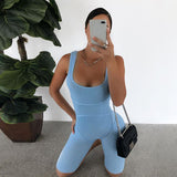 Sexy Biker Shorts Jumpsuits Women Romper Sports Rompers Jumpsuit Fitness Tracksuit Club Playsuit Active Wear