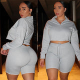 Zipper Sweatshirt Drawstring Pants Matching 2 Piece Set Women Autumn Loose Turtleneck Casual Elastic Active Sport wear