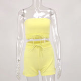 Ready to ship summer boutique clothing night wear casual sexy crop top 2 piece short set women