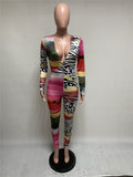 Phoenix Sexy jumpsuit tights Printed New leopard print multi-color jumpsuit