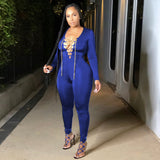 Phoenix Solid color sexy leggings with long sleeves jumpsuits