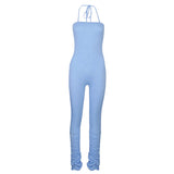 Phoenix Strap Skinny Ruched Rompers Womens Jumpsuit Sleeveless Casual Workout Active Wear Fashion Stacked Jumpsuits New