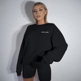 X00206L Embroidered hoodie and shorts suit for lady+Home leisure long sleeve loose letter simple temperament pajamas