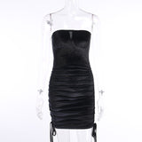 2020 New arrival Sexy women one-step dress+Drawstring embellish a strapless dress