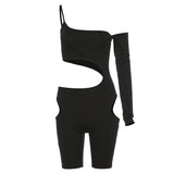 Sports Active Wear Hollow Out Playsuit Sexy Push Up Rompers Women Biker Shorts Jumpsuit Workout Fitness Playsuits