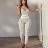 women letter print long Jumpsuits sport wear skinny fitness sexy sleeveless striped backless streetwear active