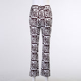 X00759L Autumn winter new style casual pants female alphabet print slim foot mouth split casual pants