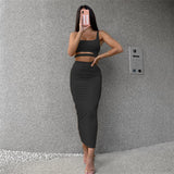 Two 2 Piece Set Women Outfit Crop Top And Skirt Matching Sets Woman Tracksuit Streetwear