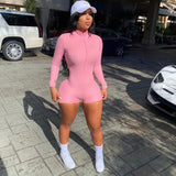 Hot sale sport new arrival women jumpsuits+Solid color leotard sexy long sleeve jumpsuit