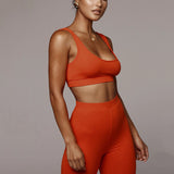 X00146S 2021 New autumn seamless knit yoga suit for sports slimming and buttock lifting