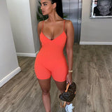 2020 hot sale women jumpsuit Fashionable sexy tight v-neck bodysuit