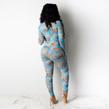 2020 sexy hot style Cupid printing polyester mesh see-through jumpsuit foreign trade sexy pants one piece