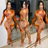 sexy casual bodycon 2020 autumn winter new fashion slim and sexy club Hollowed-out lace-up women's jumpsuit