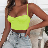 X00866C Summer Camis Women Crop Top Sleeveless Shirt Sexy Slim Lady Bralette Tops Strap Skinny Vest Camisole Women