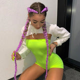 women fashion playsuit hot sale neon rompers female elastic skinny bodysuits