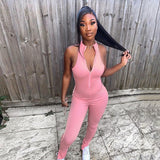 Casual Solid Bodycon Sleeveless Jumpsuits Sporty Workout Active Wear Skinny 2020 Summer Rompers Womens Jumpsuit Fashion