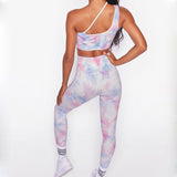 X00820M Phoenix Autumn/winter 2021 sleeveless single shoulder heart lift hip leggings suit sexy casual yoga suit