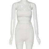 Two piece set crop top and shorts pants reflective tracksuit women 2 pieces outfits matching sets womens clothing