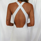 Sexy low-cut cross-backless dress wraps around hips club dress 2021 hot style