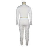 X00289L New arrival women two-piece set+Solid-color pleated sweatpants suit