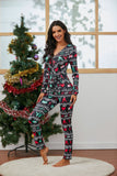 2020 New Sexy deep V-neck Christmas moose print long sleeve women's jumpsuit in stock