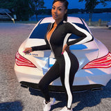 Casual Solid Bodycon Sleeveless Jumpsuits Sporty Workout Active Wear Skinny Zipper stitching yoga sports Jumpsuits