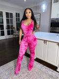 X00227L 2021 Hot style two-piece set for women+Tie-dye printed trousers with stacked bell bottoms