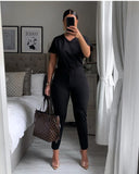 X00474L Phoenix New arrival sport women two-piece set+Casual sport V-neck solid color two-piece suit