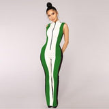 Streetwear Bodycon Sexy Jumpsuits For Women Autumn Zipper Sleeveless Romper Womens Jumpsuit Female Overalls