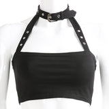 X00382S 2021 summer Cotton metal collar choker sexy ultra short vest