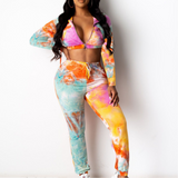 X00381L Phoenix New arrival sport women two-piece set+Fashionable printed long sleeve two-piece set